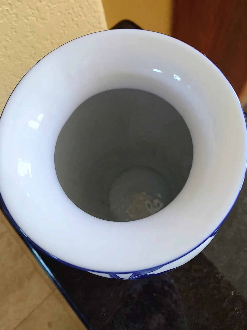 Blue and White Floral Ceramic Vase -